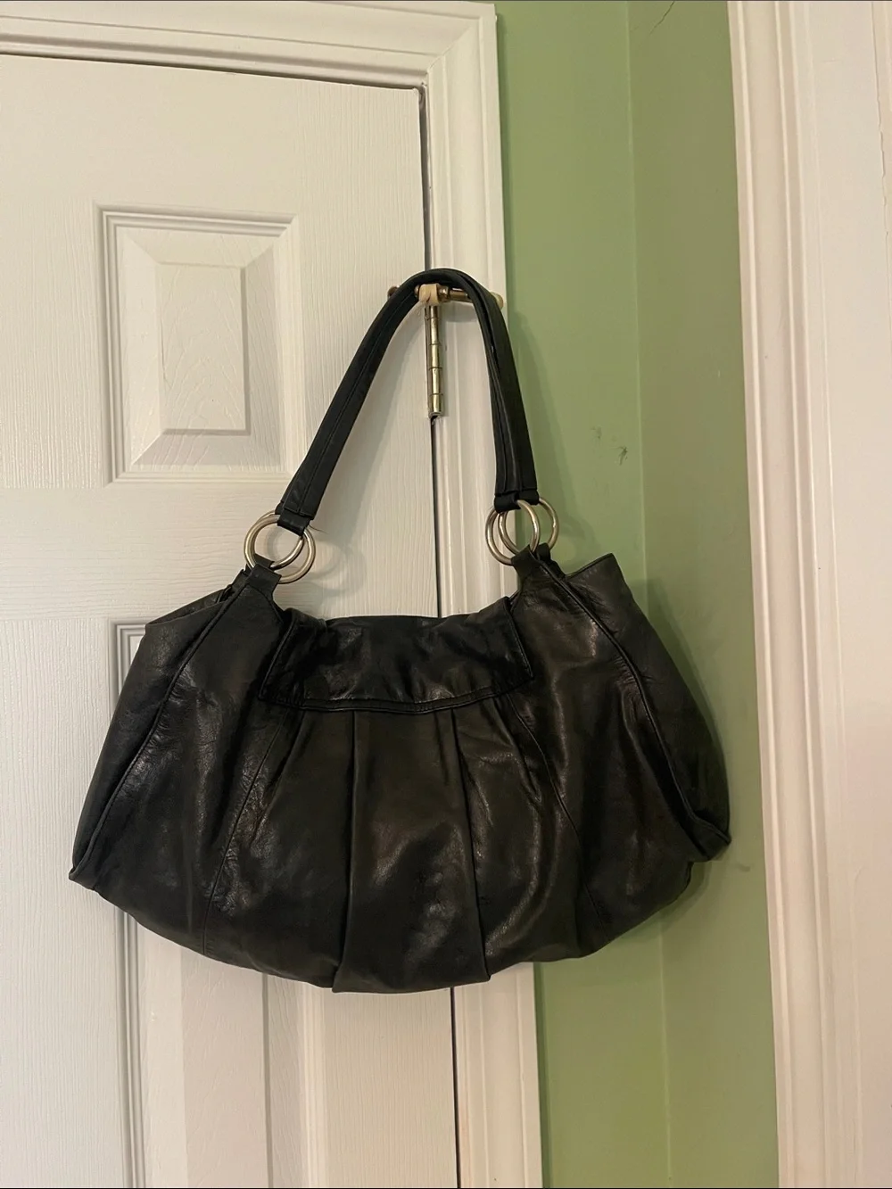HOBO International Black Leather Shoulder Bag Purse